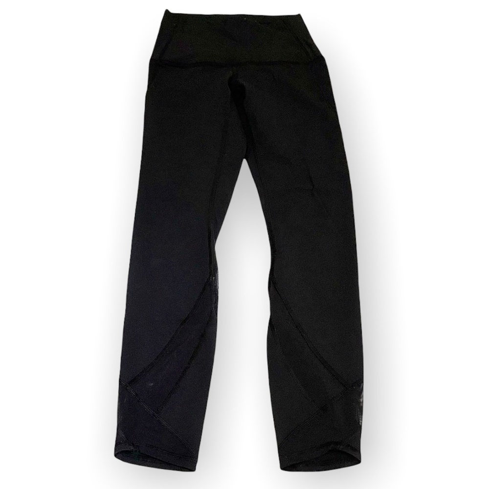 Lululemon 4 wunder unders leggings black mesh special edition active yoga luon - Picture 3 of 7